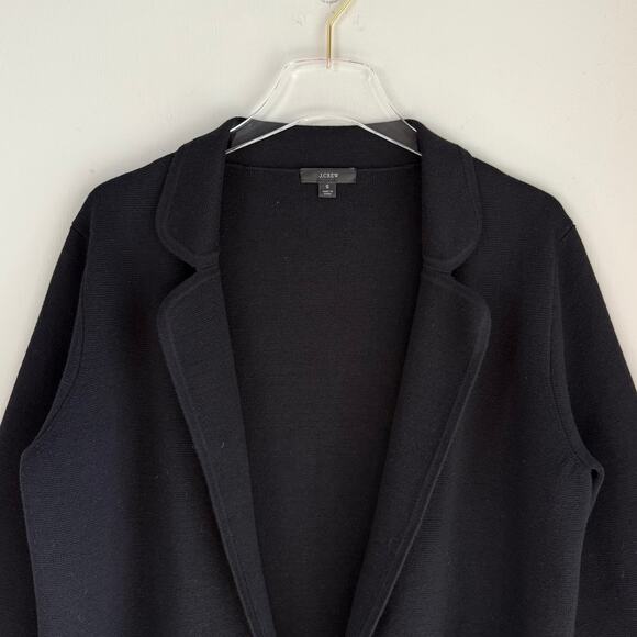 J. Crew Eloise Sweater Blazer Black Knit Open Cardigan Size Small BA552 Work - Picture 8 of 9